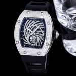 RICHARD MILLE Factory RM51-02 stainless steel and White Diamond Diameter 43mm watch